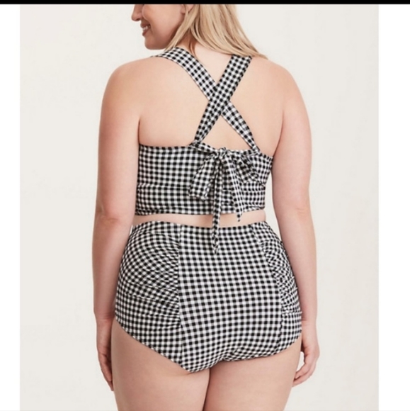 Torrid Black & White High Waist Gingham Swim Bikini Bottoms Size 3X NWT - Picture 2 of 4